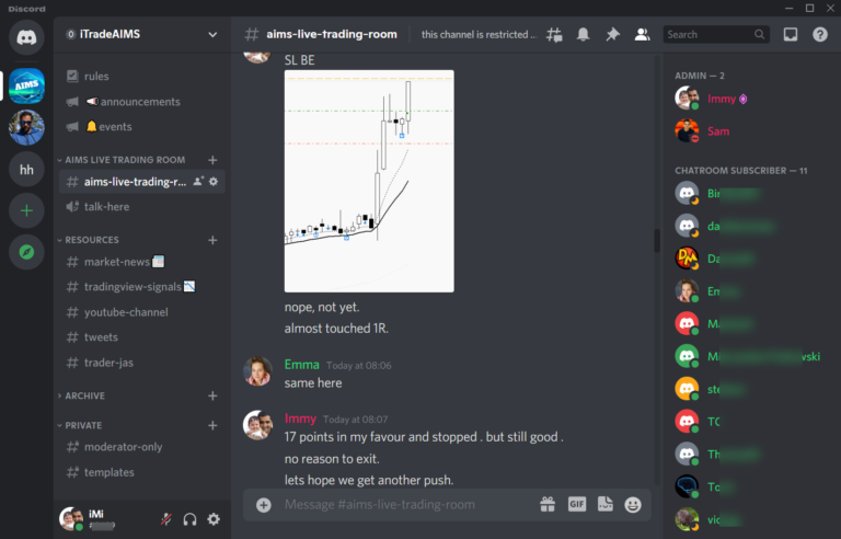 aims live trading room discord